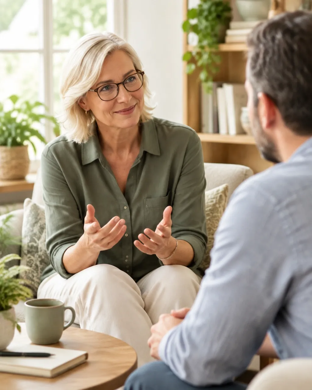 Coaching conversation between a coach and client